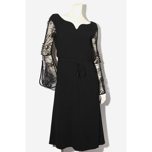 mame　ブラック　ワンピース　レース＆刺繍 mameブラックワンピースレース＆刺繍