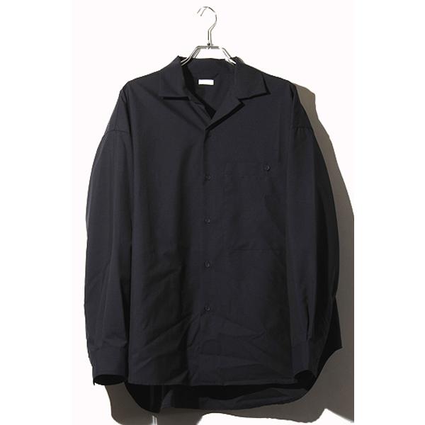 SEEALL シーオール オープンカラー ウール シャツ 3 Navy