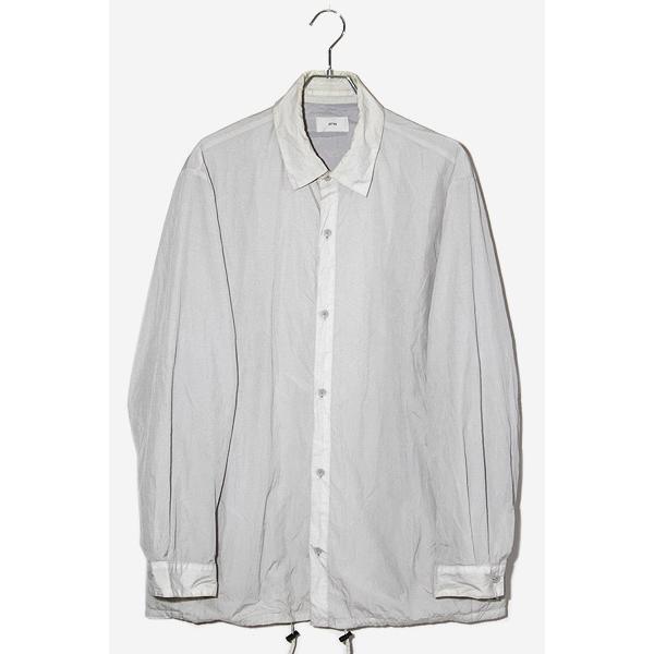 【中古】ATON エイトン HAND DYED NYLON SHIRT JACKET ナイロン シャツ ジャケット 4 GRAY グレー JKAGSW0704 /◆ ATON エイトン HAND DYED NYLON SHIRT JACKET ナイロン シャツ