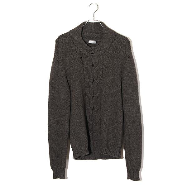 【中古】DIOR ディオール ケーブル編み ヤク ウール クルーネック ニット セーター S GRAY グレー 123M608AT210 DIOR ディオール ケーブル編み ヤク ウール クルーネック ニット