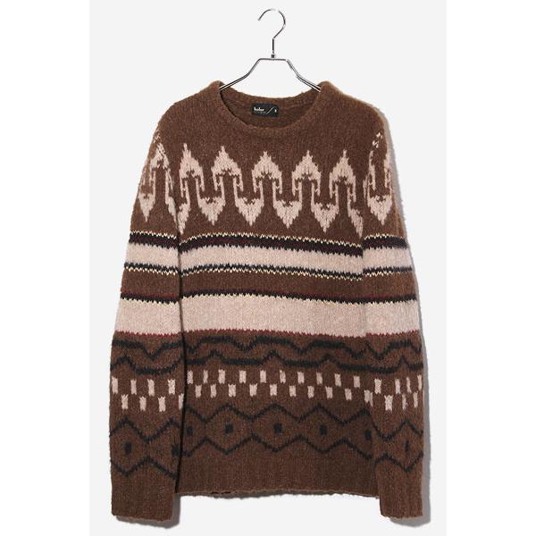 【中古】kolor カラー アルパカ混 ノルディック ニット セーター 3 BROWN ブラウン 10WCM-N04302 /◆ メンズ kolor カラー アルパカ混 ノルディック ニット セーター 3 BROWN