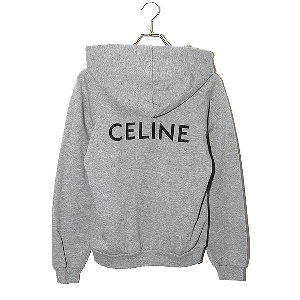 CELINE（セリーヌ） バックロゴ プリント フーディー パーカー XS GRAY