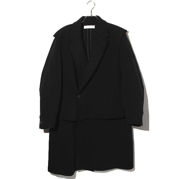 【中古】2020AW ETHOSENS × Lui's エトセンス ルイス ダブルブレストコート M BLACK ブラック /◆ 2020AW ETHOSENS × Lui's エトセンス ルイス ダブルブレストコート M