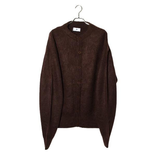 2023AW 未使用品 +81 プラス エイティ ワン MOHAIR CREW NECK CARDIGAN モヘア クルーネック カーディガン ONESIZE D.BROWN 81-23W-KN01 /