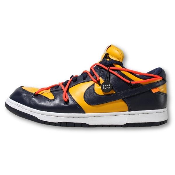 30cm Off-White × Nike Dunk Low LTHR US12 ダンク ロー LTHR "ユニバーシティゴールド/ミッドナイトネイビー/ホワイト" CT0856-700 /●