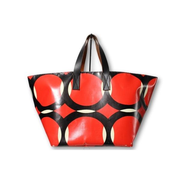 MARNI MARKET トートバッグ ラッカーレッド MARNI（マルニ） PVCトートバッグ ハンドバッグ RED レッド