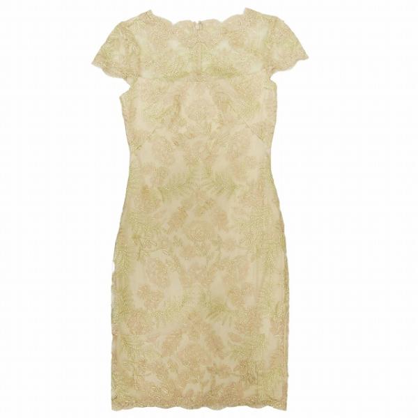 タダシショージ フォーマルドレス レース メッシュ 刺繍 花柄 ピンク S相当 タダシショージ フォーマルドレス レース メッシュ 刺繍 花柄