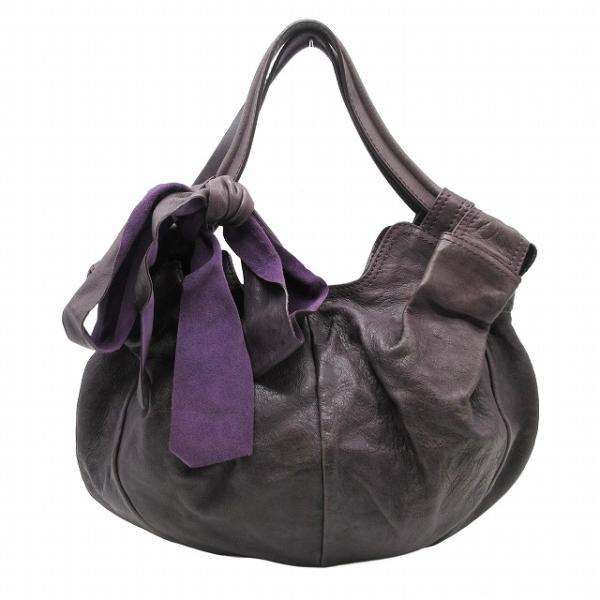 アンドレア・マビアーニ ANDREA MABIANI レザー リボン ハンド トート  