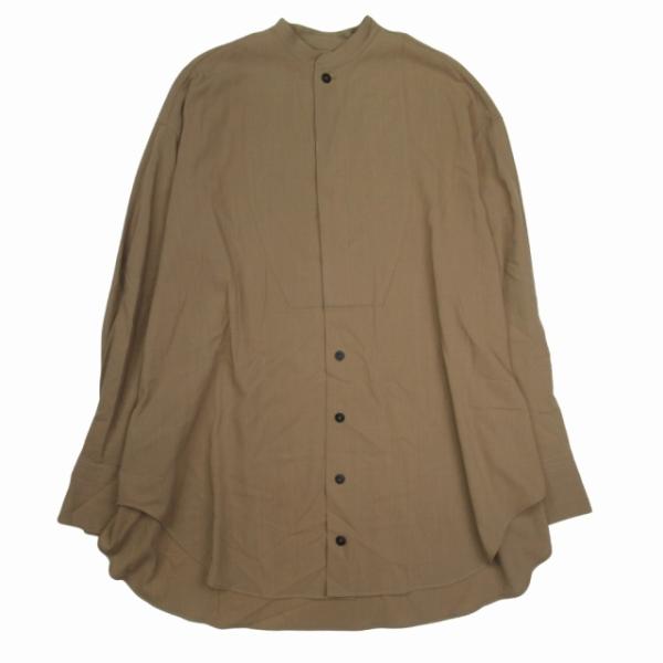 【中古】22aw ハルノブムラタ LIGHTWEIGHT WOOL OVERSIZED SHIRT オーバーサイズ シャツ ブラウス 38 ブラウン 22aw ハルノブムラタ HARUNOBU MURATA LIGHTWEIGHT WOOL OVERSIZED