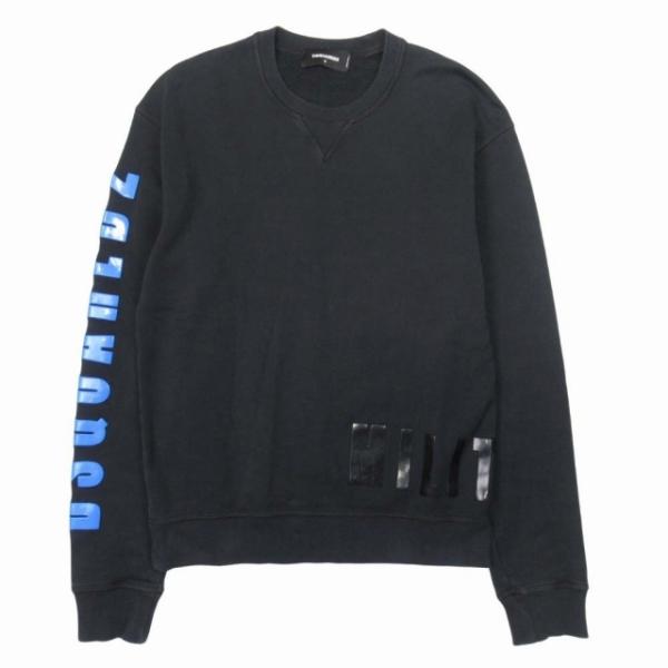 【中古】19ss ディースクエアード DSQUARED2 Dan Fit スウェットシャツ ラバーロゴ プリント 裏起毛 トレーナー DSQUARED2（ディースクエアード） 19ss DSQUARED2 Dan Fit スウェット