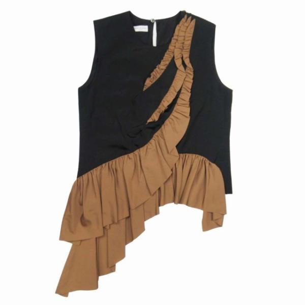 ドリスヴァンノッテン/フリルデザイン 黒トップス ドリスヴァン