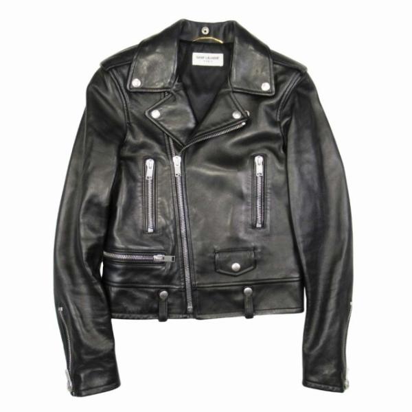 ハンガー付き美品✨サンローラン　エディ期　ダブルライダースジャケット　羊革　黒 ハンガー付き美品✨サンローラン エディ期 ダブルライダースジャケット