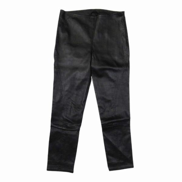【中古】美品 ザロウ THE ROW ラムスキン 羊革 スキニーパンツ レザーパンツ 本革 皮革 0 黒 ブラック/△L07 美品 ザロウ THE ROW ラムスキン 羊革 スキニーパンツ レザーパンツ 本
