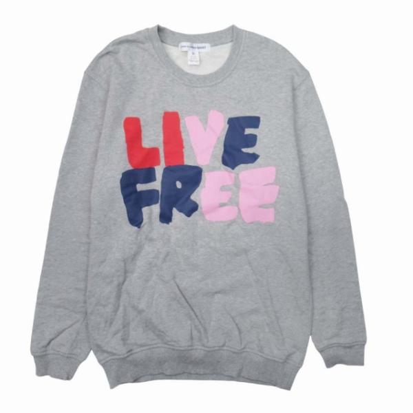 【中古】24aw コムデギャルソンシャツ LIVE FREE プリント スウェットシャツ 裏毛 トレーナー トップス XL 24aw コムデギャルソンシャツ COMME des GARCONS SHIRT LIVE FREE