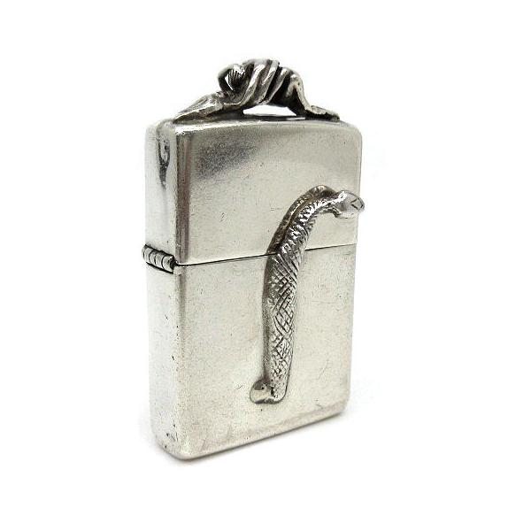 ジッポー ZIPPO 80s スターリングシルバー 立体 スネーク ヘビ ジッポー ZIPPO 80s スターリングシルバー 立体 スネーク ヘビ