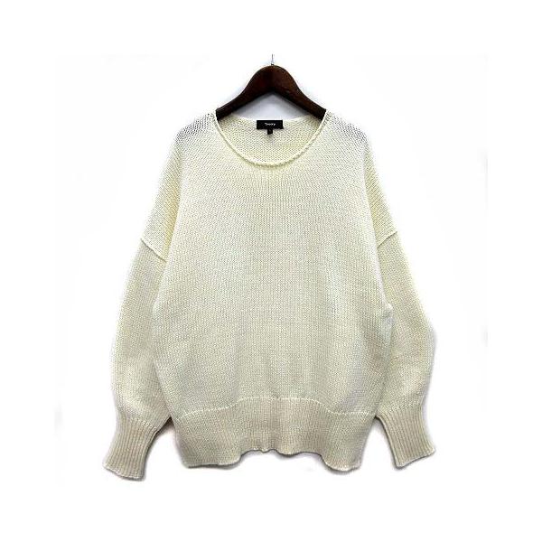 Theory - セオリー チャンキー スリット ニット セーター 長袖 2021SS 白 S theory セオリー Theory チャンキー スリット ニット セーター