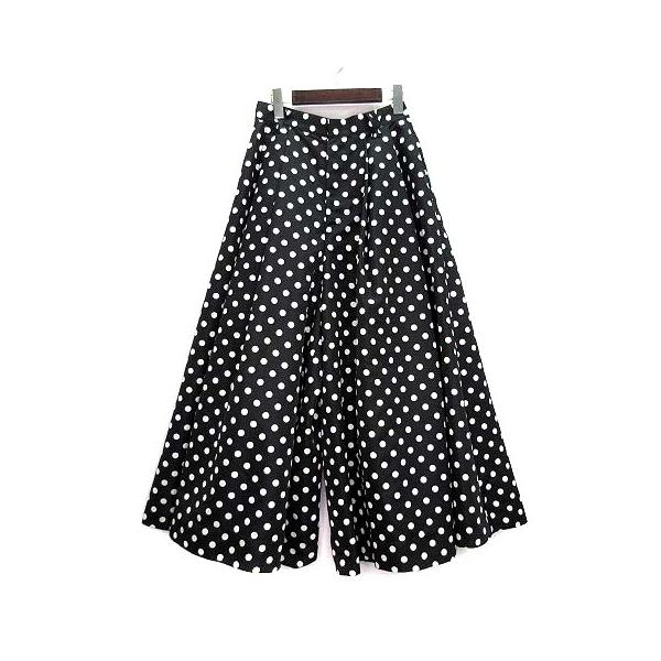 ロイスクレヨン 2022SS ワイド ボリューム パンツ ドット 黒 白 M