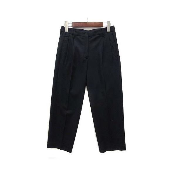 セラドール Cellar Door IRIS ツータック ウール ワイド パンツ ネイビー 紺 36 B054 レディース