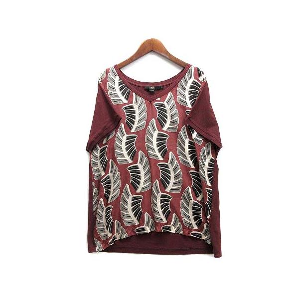 other - セブンティ SEVENTY シルクプリント 切替 Vネック カットソー Tシャツ セブンティ SEVENTY シルク プリント 切替 Vネック カットソー T