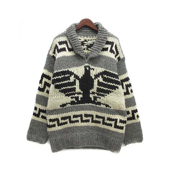 50s～ヴィンテージ カウチンセーター サンダーバード柄 ブルー