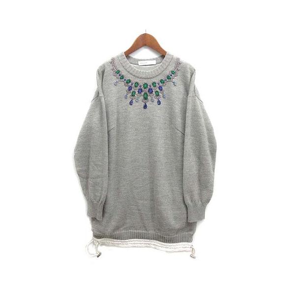 サカイラック sacai luck ビジューモチーフ ドロスト ニット  