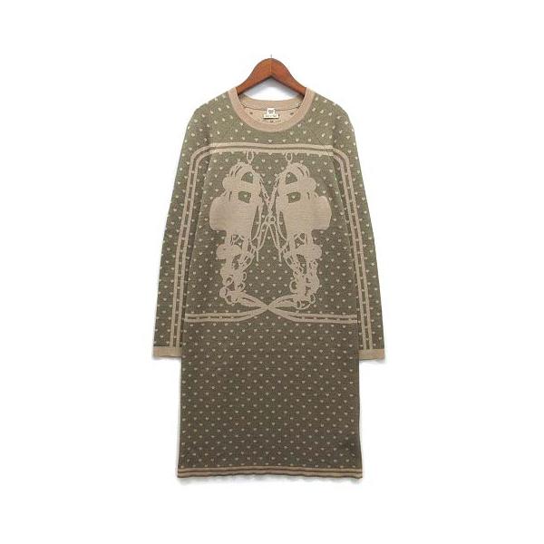 Hermes エルメス カシミア　ブレンドノースリーブニットワンピース HERMES エルメス ワンピース レディース チュニック