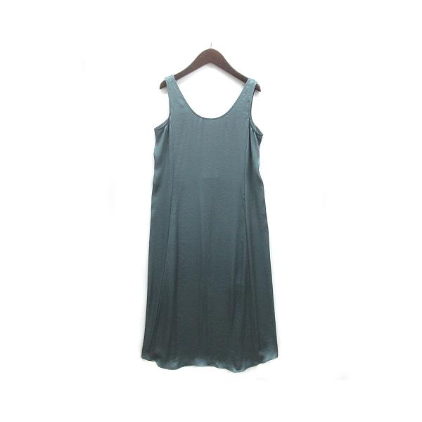 【中古】未使用品 セオリー Theory クラッシュ サテン マキシ ワンピース CRUSHED SATIN MAXI TANK DR 2022SS ブルーグリーン S theory（セオリー） 未使用品 クラッシュ サテン マキシ ワンピース