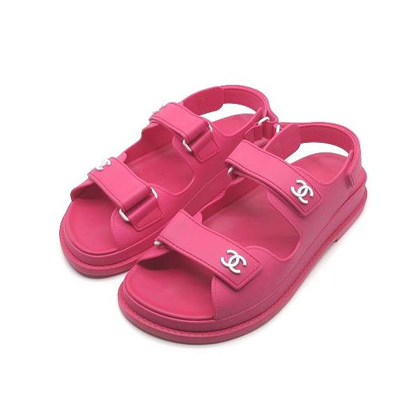 正規品【Chanel】22Cフットベットサンダル/ピンクブルー/ココマーク/35 vectorpremium_013-202502050102