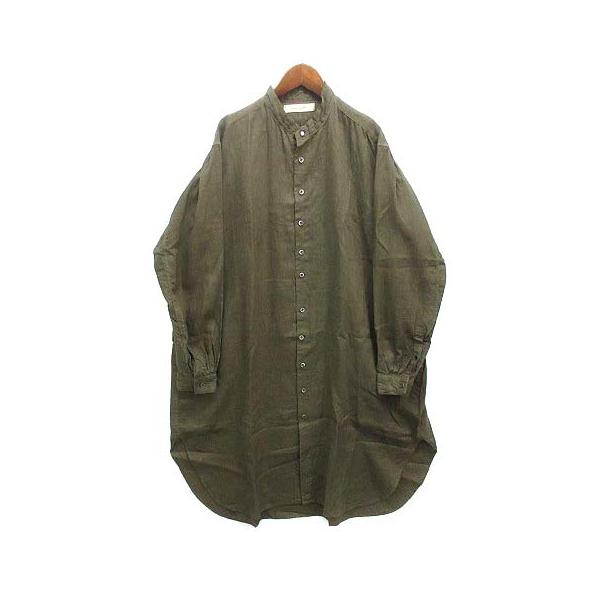 スズキ タカユキ suzuki takayuki バンドカラー リネン ロング シャツ