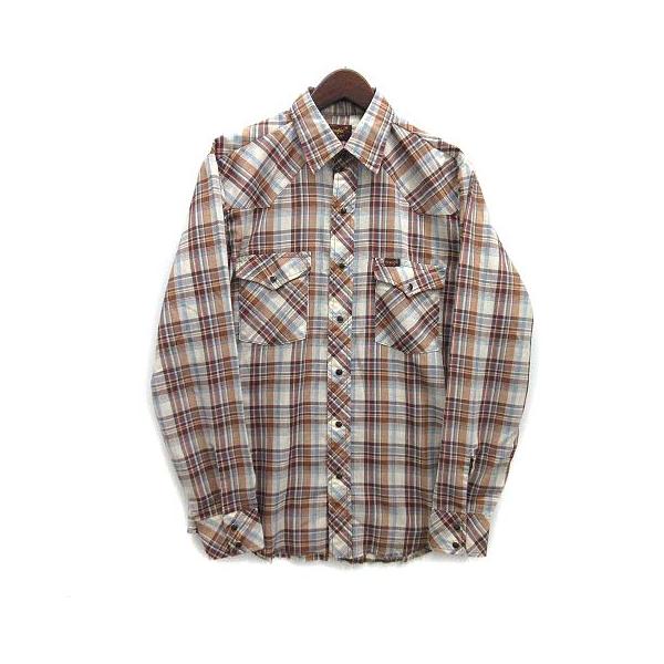 80s Wranglerラングラー ウエスタンシャツ ベージュL 長袖 ss12 80s USA製 Wrangler ラングラー ウエスタンシャツ ベージュ