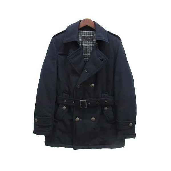 希少✨【バーバリーブルーレーベル】ロゴ メタルボタン ウール ナポレオンコート vectorpremium_013-202509050151