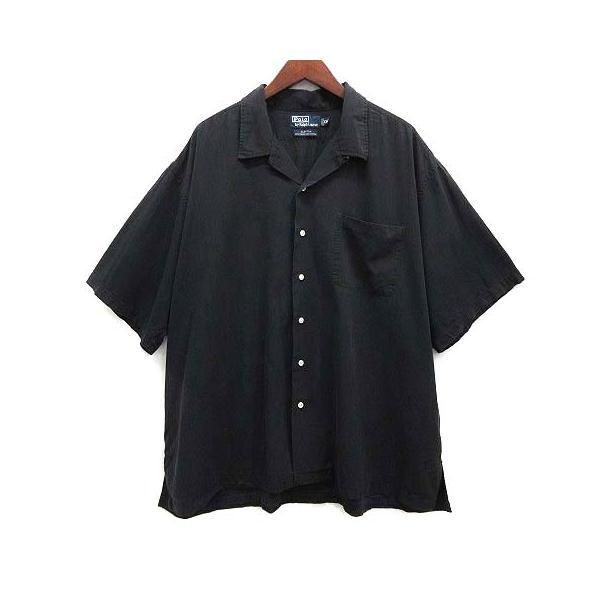 ポロ ラルフローレン 半袖 シャツ M チェック ブラック CLAYTON 美品 XL 黒 チェック柄 Clayton ポロラルフローレン 半袖開襟