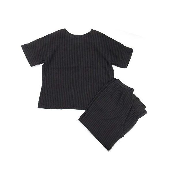 【中古】石見銀山 群言堂 綿キャッチングワッシャー セットアップ プルオーバー パンツ 紺 茶 ネイビー ブラウン 2023夏 レディース 石見銀山 群言堂 綿キャッチングワッシャー セットアップ プルオーバー