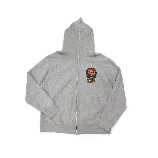 【中古】アベイシングエイプ A BATHING APE ベイビーマイロ BABY MILO フルジップ スエット パーカー グレー L ☆AA★ メンズ A BATHING APE（アベイシングエイプ） ベイビーマイロ BABY MILO