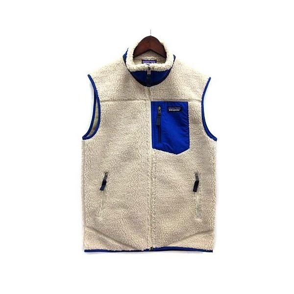 【中古】パタゴニア Patagonia クラシック レトロX ベスト ボア フリース Classic Retro-X Vest 23048 FA16 ナチュラル ブルー S メンズ パタゴニア Patagonia クラシック レトロX ベスト ボア フリース