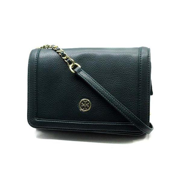【中古】未使用品 トリーバーチ TORY BURCH ロンドン コンボ クロスボディバッグ チェーン ペプルドレザー グリーン 18169686 TORY BURCH（トリーバーチ） 未使用品 ロンドン コンボ クロスボディ