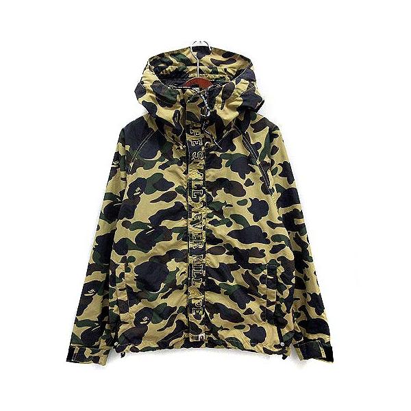 き*う様 ア ベイシング エイプ　1stサル迷彩柄 スノボジャケット 黄色　L A BATHING APE（アベイシングエイプ） ファーストカモ スノーボード