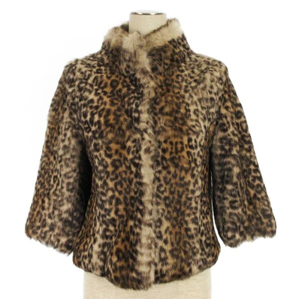 Nanette Lepore ラビットファーコート袖リボンホワイト羊革