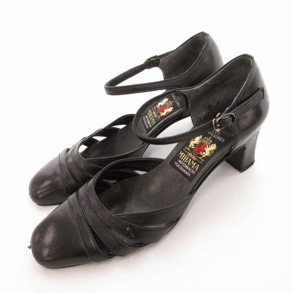 ミハマ MIHAMA セパレートパンプス ストラップ スクエアトゥ チャン