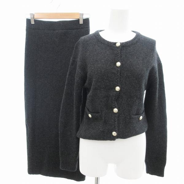 プラステ PLST セットアップ ジャケット ノーカラー タイトスカート