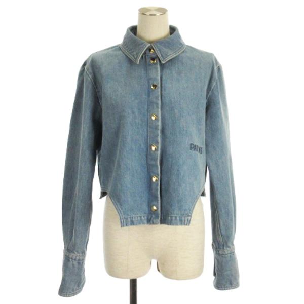 パトゥ PATOU カットアウト クロップド デニム ジャケット ロゴ