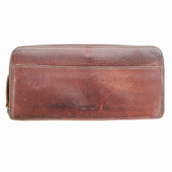 ゲンテン genten 長財布 ウォレット ラウンドファスナー レザー 茶
