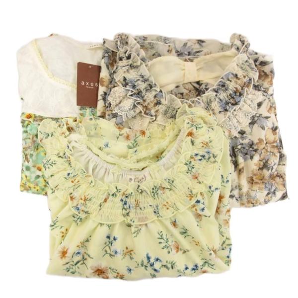axes femme アクシーズファム ブラウス まとめ 3点セット 半袖 花柄 M