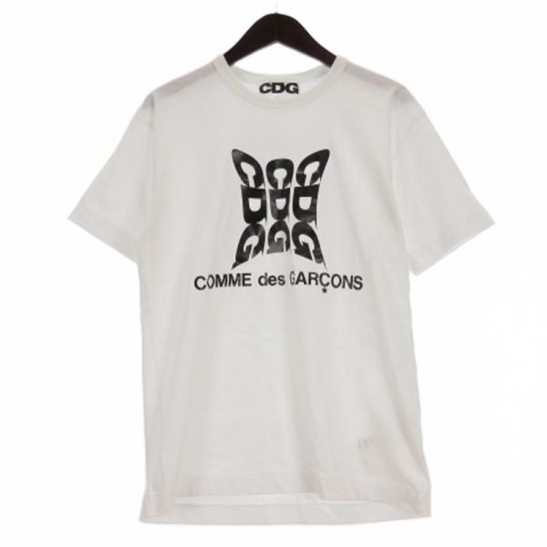 【中古】コムデギャルソン COMME des GARCONS CDG ロゴ プリント Tシャツ カットソー 半袖 SZ-T084 AD2025 ホワイト L コムデギャルソン COMME des GARCONS CDG ロゴ プリント Tシャツ