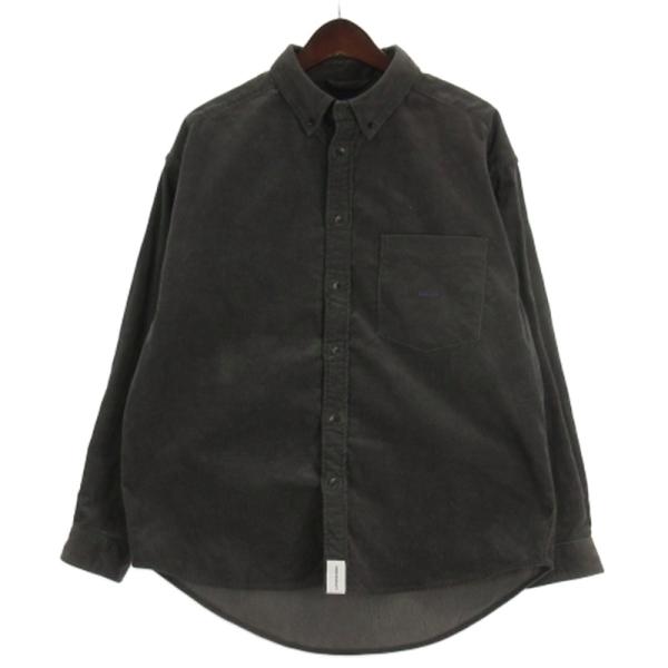 【中古】ディセンダント DESCENDANT コーデュロイシャツ 長袖 ボタンダウン グレー 1 メンズ ディセンダント DESCENDANT コーデュロイシャツ 長袖 ボタンダウン
