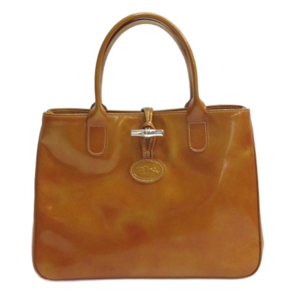 【中古】ロンシャン LONGCHAMP ロゾ エナメル トート バッグ ハンド オレンジ レディース LONGCHAMP（ロンシャン） ロゾ エナメル トート バッグ ハンド