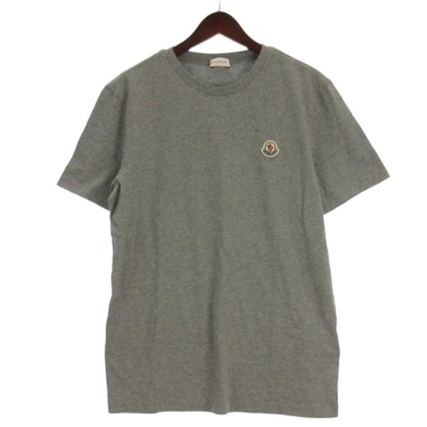 【中古】モンクレール MONCLER Tシャツ カットソー 半袖 ロゴ パッチ G20918C00055 グレー L ☆AA★ メンズ MONCLER（モンクレール） MONCLER Tシャツ カットソー 半袖 ロゴ