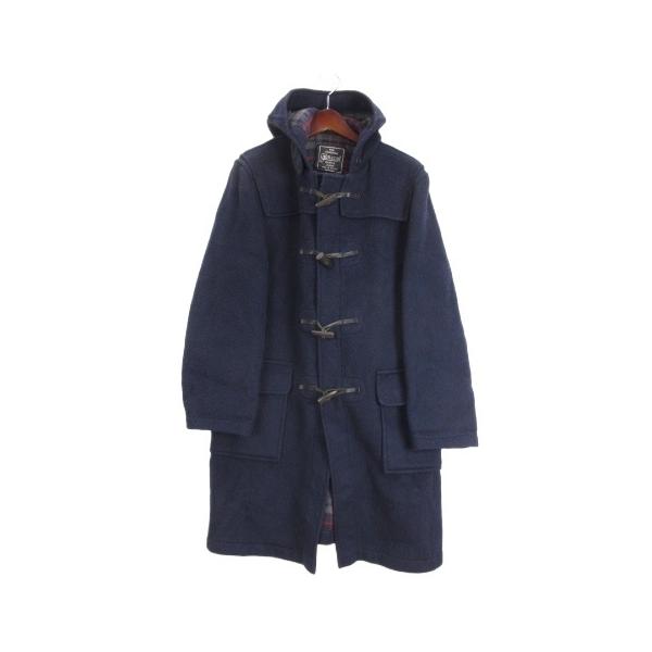 GLOVERALLネイビー ダッフルコート フード付きL 英国製 グローバーオール Gloverall ダッフルコート ロング 英国製 38