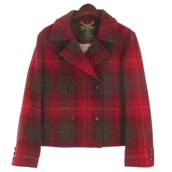 キース KEITH ハリスツイード チェック ショート コート レッド 48