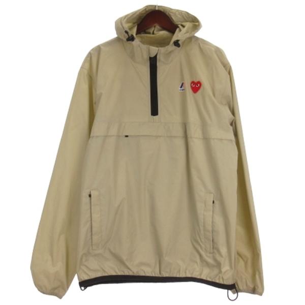 PLAY コムデギャルソン ベージュ ナイロンジャケット フード付き 楽天市場】PLAY COMME des GARCONS × K-WAY プレイ コムデギャルソン